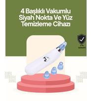 USB Destekli 4 Başlıklı Siyah Nokta Vakum Cihazı – Gözenek Temizleyici ve Cilt Yenileyici Bakım Aleti