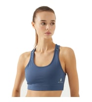 Activera® Göğüs Destekli Denim Mavi Kadın Spor Sütyen