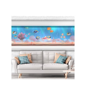 Dreamwall Duvar Akvaryumu Desenli Isı Ve Ses Yalıtımlı Sağlıklı Tekstil Duvar Kağıdı (Çok Renkli)