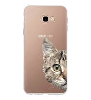 Samsung Galaxy J4 Plus Kapak Catface Tasarımlı Şeffaf Silikon Kılıf
