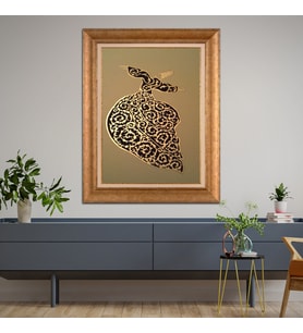 Altın Varaklı Paspartulu Çerçeveli  Tablo n5s1176