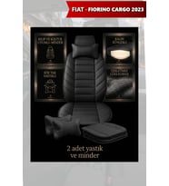 fiat fiorino cargo 2023 Koltuk ve Kılıf uyumlu Yastık Lüks Siyah Minder 2 Minder 2 Yastık