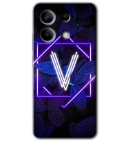 Redmi Note 13 Pro 5G Kılıf HD Desen Baskılı Kılıf - Dark Neon Yaprak V Harfi