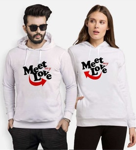 Tshirthane Meet My Love Sevgili Kombinleri Kapüşonlu Kombini (Tek Ürün Fiyatıdır.)