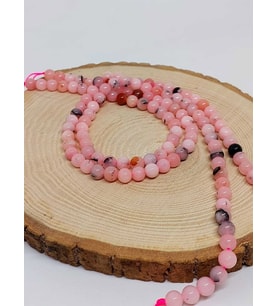 Pembe Siyah Alacalı Opal Taşı Dizi 6mm