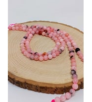 Pembe Siyah Alacalı Opal Taşı Dizi 6mm
