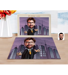 BK Gift Kişiye Özel Erkek Avukat Karikatürlü 1000 Parça Profesyonel Puzzle-3