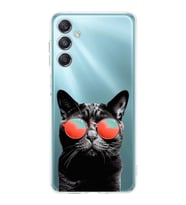 PrintiFy Samsung Galaxy M34 5G ile Uyumlu Kedi 3 Kamera Korumalı Şeffaf Kılıf