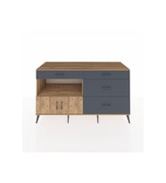 Kronos Konsol Tek Raflı 4 Çekmeceli 2 Kapaklı 176x59x99 Çam-Çam/Antrasit