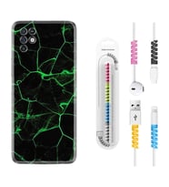 INFINIX Note 11 Pro Note 10 Hot 9 Play Kılıf Kablo Koruma Spiral Silikon Yeşil Şerit Mermer 1320