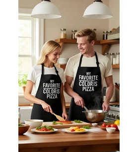 Unisex Mutfak Aşçı Önlüğü Pizza Baskılı Mizahi Tasarım Günlük Rahat Konforlu Modern Şık Zarif