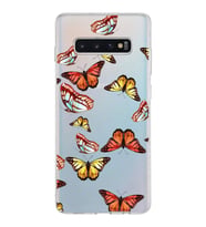 PrintiFy Samsung Galaxy S10 Plus ile Uyumlu 1mm Slim Fit Water Color 2 Baskılı Şeffaf  Kılıf