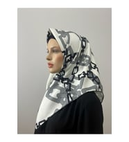 Parlak Royan Eşarp Beyaz Krem