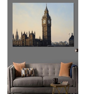 Londra'Nın Simgesi Tarihi Big Ben Dekoratif Kanvas - Mdf Ahşap Tablo