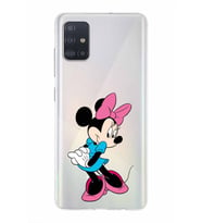Samsung Galaxy A51  Kapak Minnie Mouse Tasarımlı Şeffaf Silikon Kılıf
