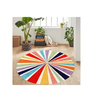 Eliana Home Baskılı, Yıkanabilir Kaymaz Taban Yuvarlak Halı LNA7348 120x120 cm (Kırmızı)