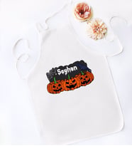 BK Gift Kişiye Özel Happy Halloween Tasarımlı Beyaz Mutfak Önlüğü-19