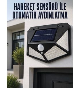 Hareket Sensörlü Güneş Enerjili Duvar Lambası Dış Mekan İçin Güçlü LED Aydınlatma