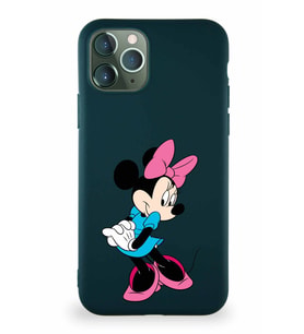 Apple iPhone 11 Pro Soft Premier Kapak Minnie Mouse-F Tasarımlı Silikon Kılıf - Yeşil (Şeffaf)