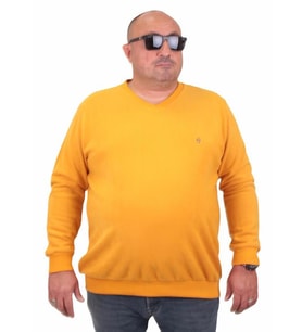 Starbattal Büyük Beden Selanik V Yaka Classic Sweat 23201 HARDAL