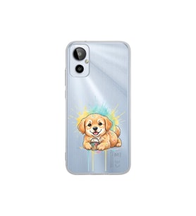General Mobile 23SE ile Uyumlu Splash Köpek Tasarımlı Şeffaf Silikon Kılıf