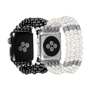 Ally Apple Watch 7-8 45mm 6-5-4 44mm Full Boncuk Taşlı Kordon Kayış 3-2-1 42mm-( - LOHO3503-231 (Siyah)