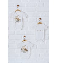Pia Baby Premium %100 Pamuk İsme Özel Organik Baskılı Üçlü Set Çıtçıtlı Bebek Body Zıbın Modelleri 5048-18 (Ekru)