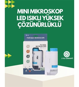 LED Aydınlatmalı 80–200 Kat Büyütmeli Cep Mikroskop