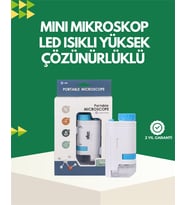 LED Aydınlatmalı 80–200 Kat Büyütmeli Cep Mikroskop