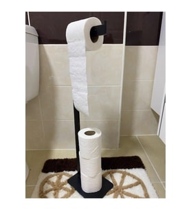 Sağlam Siyah Wc Kağıtlığı Yedekli Sallanmaz
