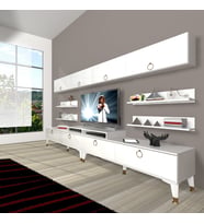 Decoraktiv Ekoflex 360Y Mdf Gold Tv Ünitesi Tv Sehpası - Parlak Beyaz