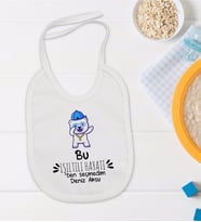 BK Kids Kişiye Özel Işıltılı Hayatı Ben Seçmedim Tasarımlı Bebek Mama Önlüğü - Model 1