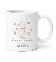 Kedi Sever İçin Özel Tasarım Seramik Baskılı Kupa Bardak Pati Temalı Hediye