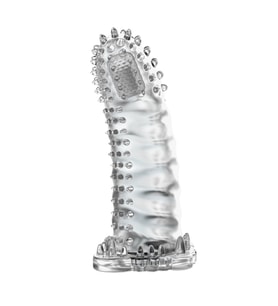 ETSMagaza Uzatmalı Eğik Titreşimli Şeffaf Penis Kılıfı 8 cm