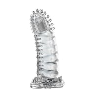 ETSMagaza Uzatmalı Eğik Titreşimli Şeffaf Penis Kılıfı 8 cm