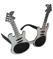 Gümüş Renk Gitar Şekilli Parti Gözlüğü