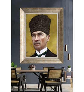 Gümüş Çerçeveli Atatürk Tablo za174