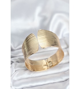 Pirinç Gold Renk Levha Model Kadın Bileklik 5886 - SSSSSS6635-9023