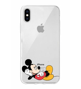 Apple iPhone XS Uyumlu Kapak Mickey Mouse Tasarımlı Şeffaf Silikon Kılıf