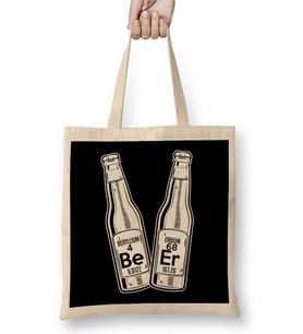 Beer Beryllium Erbium Funny Chemistry Periodic Pun Bez Çanta Uzun Saplı