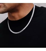 ezme hasır yılan model erkek çelik gümüş kaplama italyan zincir kolye