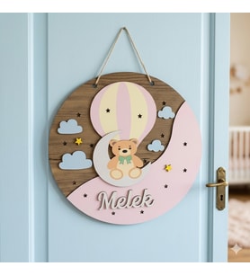 Bebek İsme Özel Hediyelik Kapı Süsü - Led Işıklı