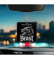 Beast Kurt Desenli Kişiye Özel İsimli Pleksi Dikiz Ayna Süsü (Siyah)