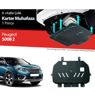 Peugeot 5008 Çelik Karter Muhafaza Koruma 2017 2018 2019 2020 2021 2022 2023 