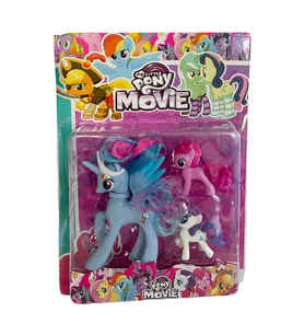 My Little Pony Unicorn At Oyuncak Set 3lü Figür Mavi (Çok Renkli)