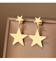 Kişiye Özel 925 Ayar Gümüş Yıldız Küpe (Gold)