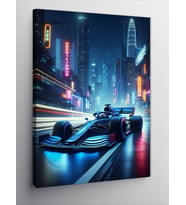 Kanvas Tablo Neon Formula Arabası
