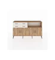 Arges Konsol 4 Raflı 4 Çekmeceli 4 Kapaklı 176x30x99 Çam-Çam/Aytaşı