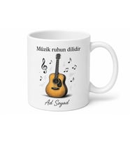 Gitariste Hediye Müzik Temalı Özel Tasarım Baskılı Porselen Kupa Bardak
