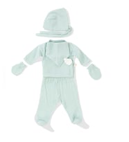 Wellgro Angel Wings Hastane Çıkışı Müslin 5'li Yeni Doğan Seti-Mint (Mint Yeşili)